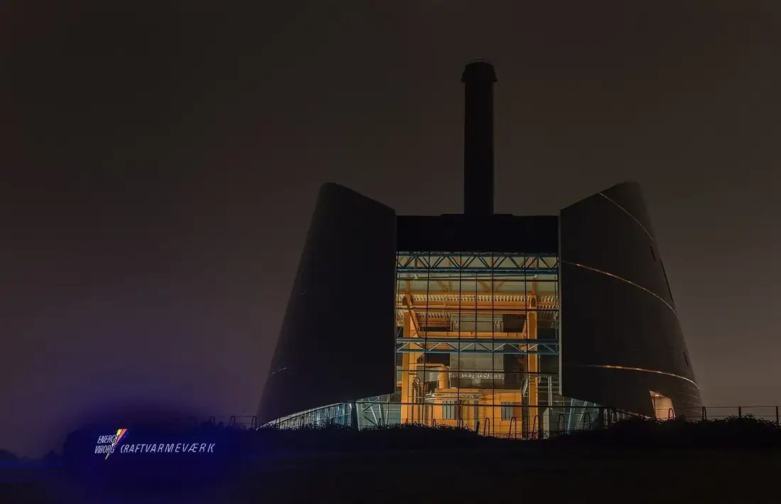 Industrial facility at night